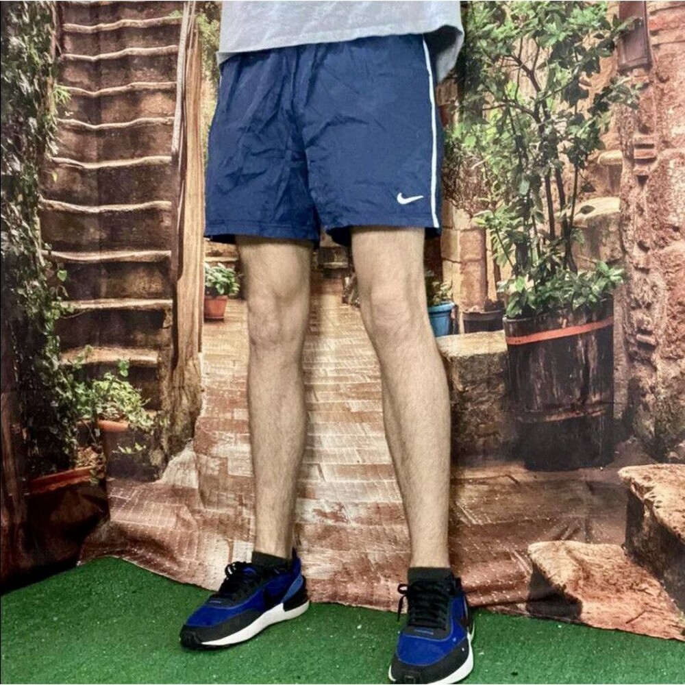 Nike 90s Super Rare Vintage Satin Nylon Soccer Shorts Silky Blue White Med